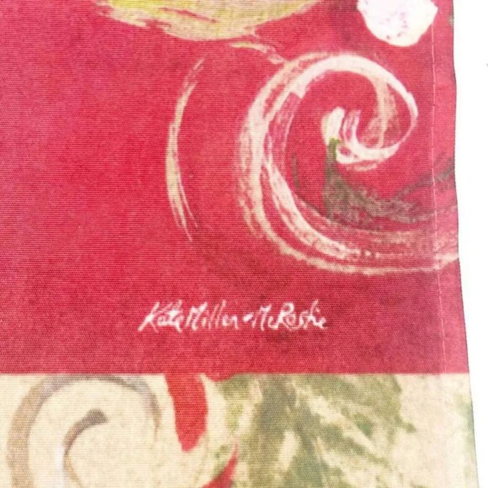 VTG Kate Miller-McRostie Christmas Birds House Flag‎ 29 x 42 Kate McRostie Red